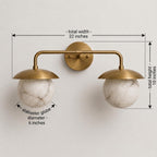 Double Alabaster Globe Wall Sconce