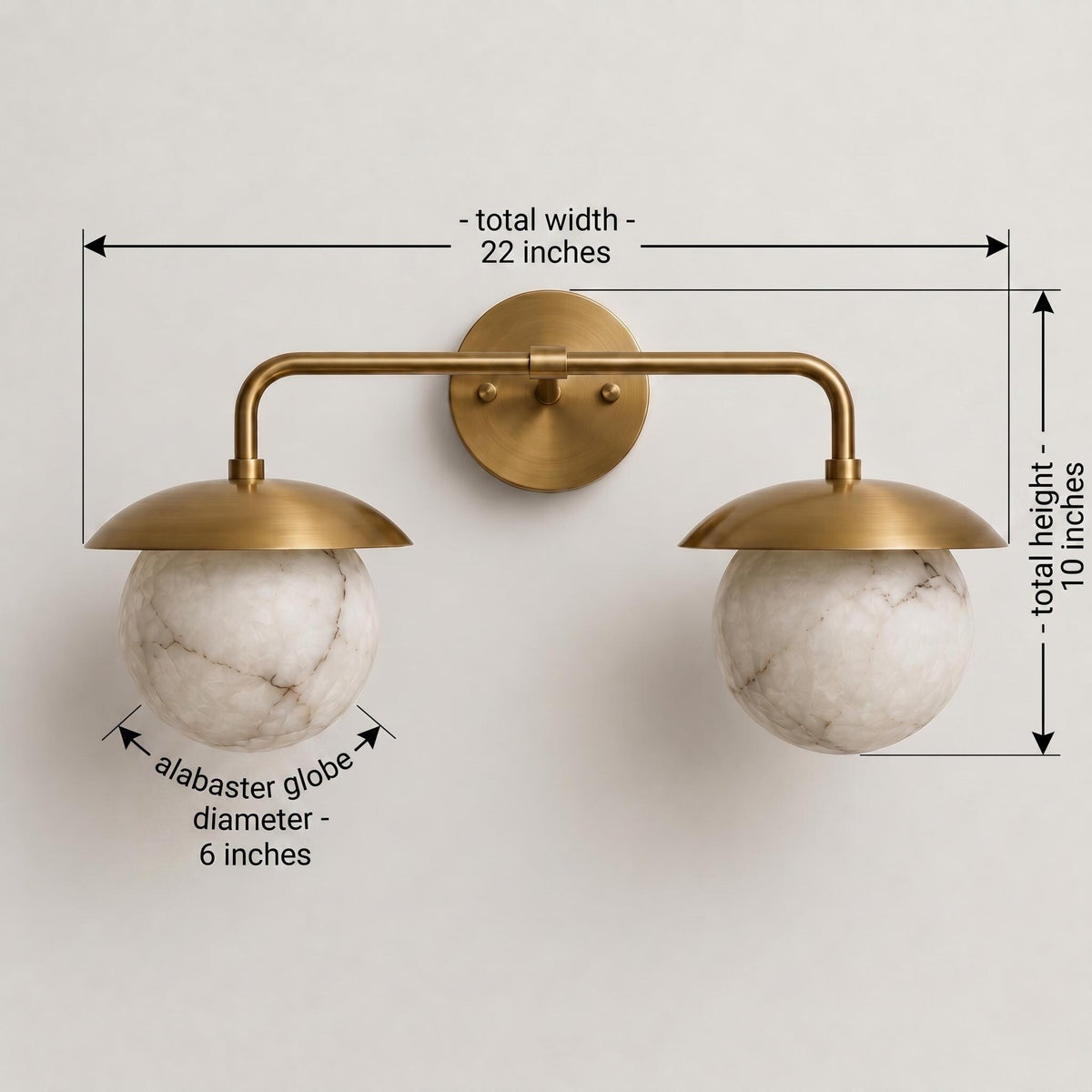 Double Alabaster Globe Wall Sconce