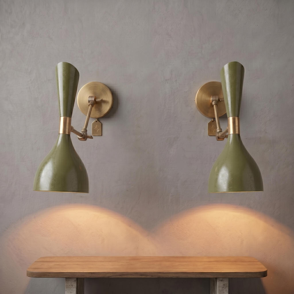 Adjustable Brass Swing Arm Sconce