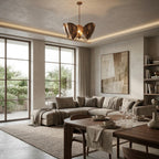 Handcrafted Brass Petal Chandelier