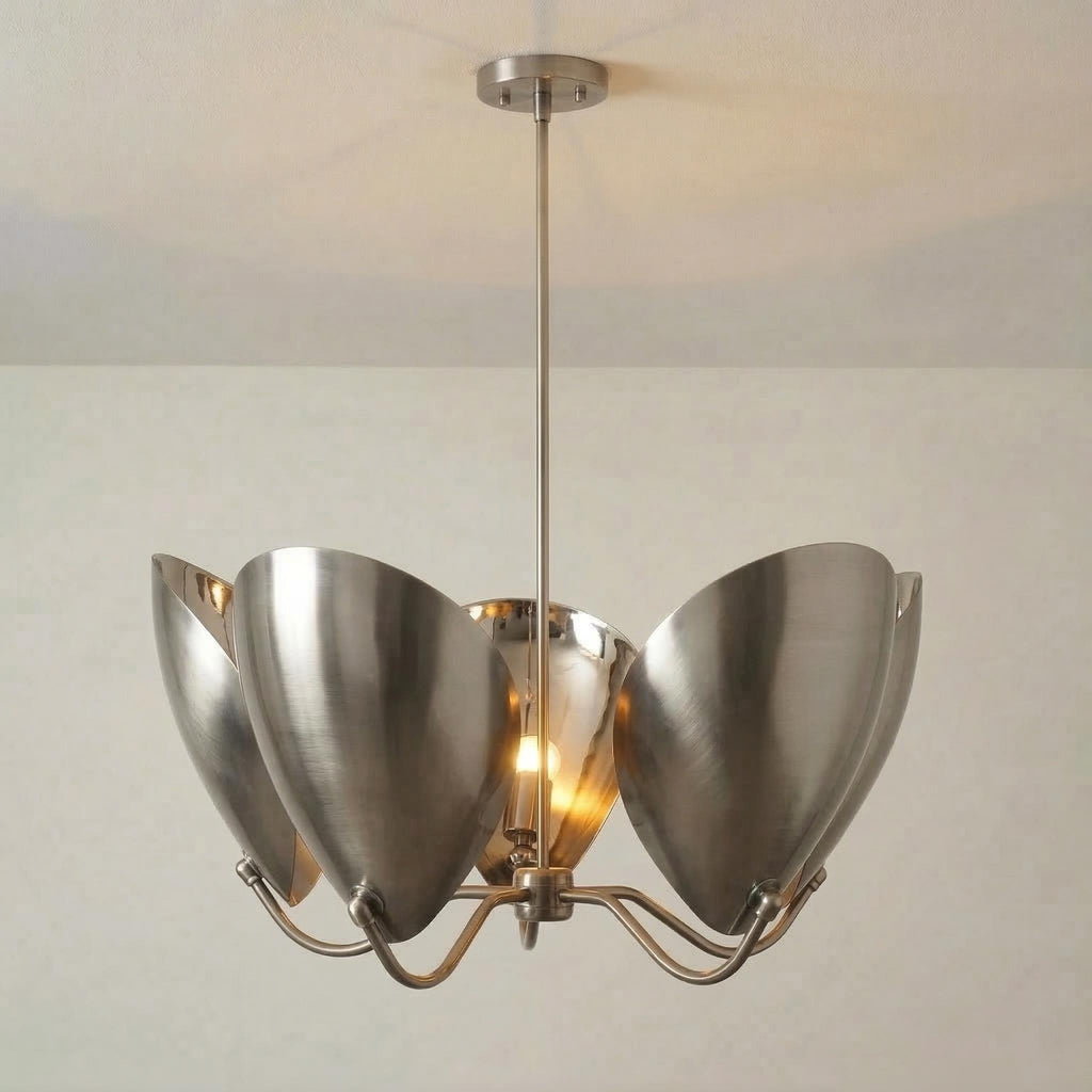 Handcrafted Brass Petal Chandelier