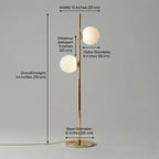 Modern Brass Double Globe Floor Lamp