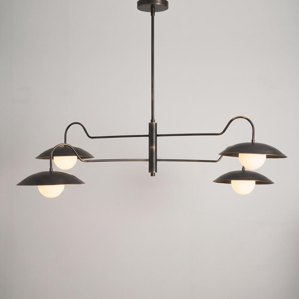 Modern Brass Swing Arm Chandelier