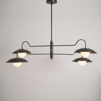 Modern Brass Swing Arm Chandelier