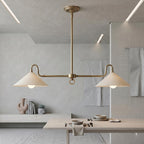 Dual Shade Brass Chandelier