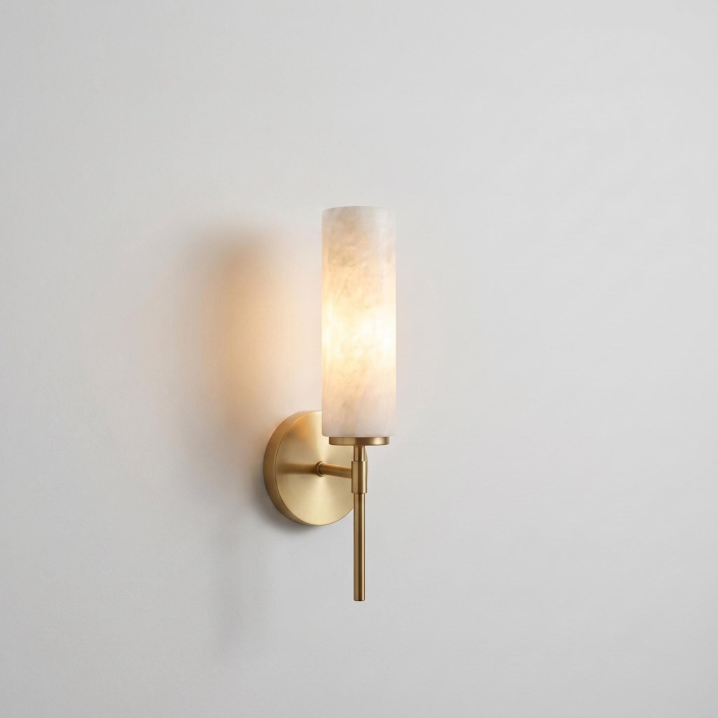 Alabaster Wall Sconce, Modern Brass Wall Lamp, Stone Wall Light, Bathroom Vanity Sconce, Luxury Bedside Light, Minimal Wall Fixture