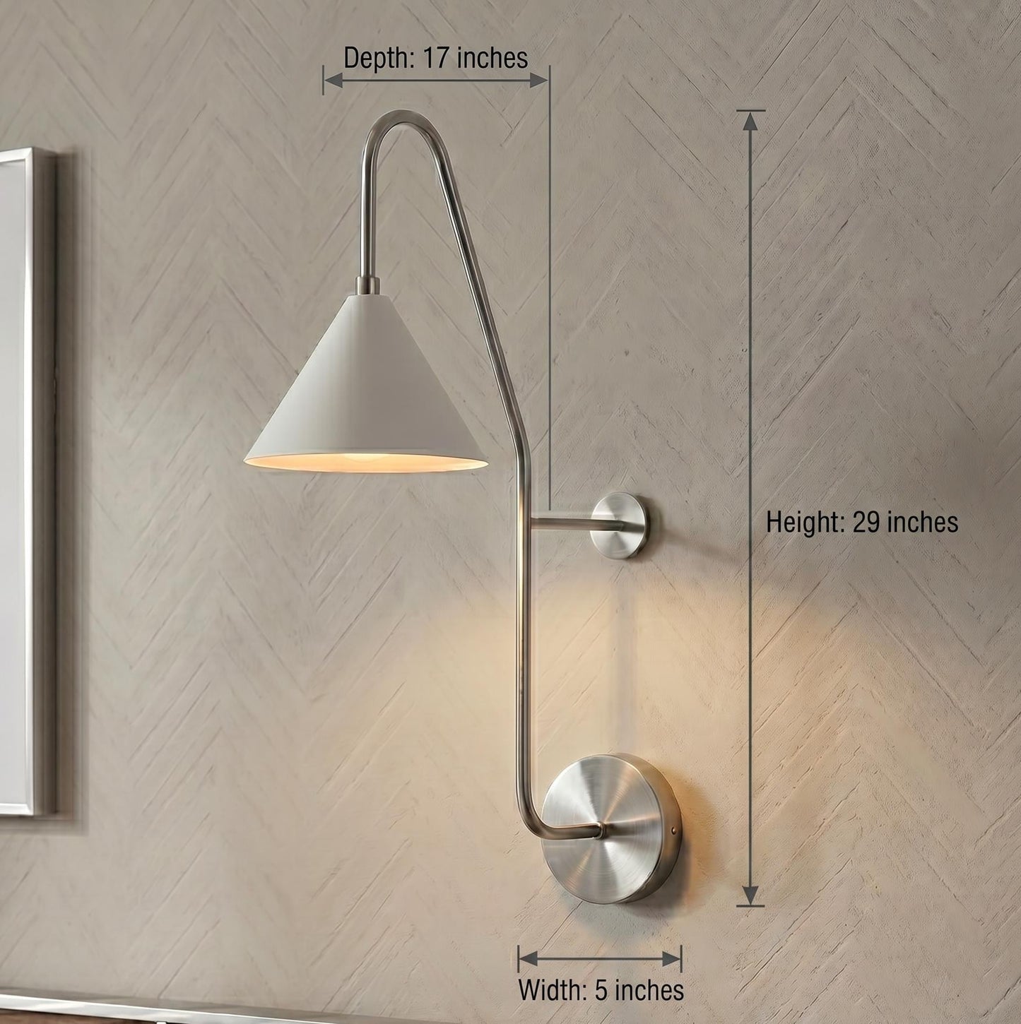Modern Brass Swing Arm Wall Sconce – 29 Adjustable Reading Lamp Fixture