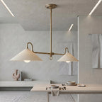 Dual Shade Brass Chandelier