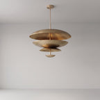 Modern Brass Tiered Chandelier