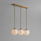 3 Globe Brass Pendant Light