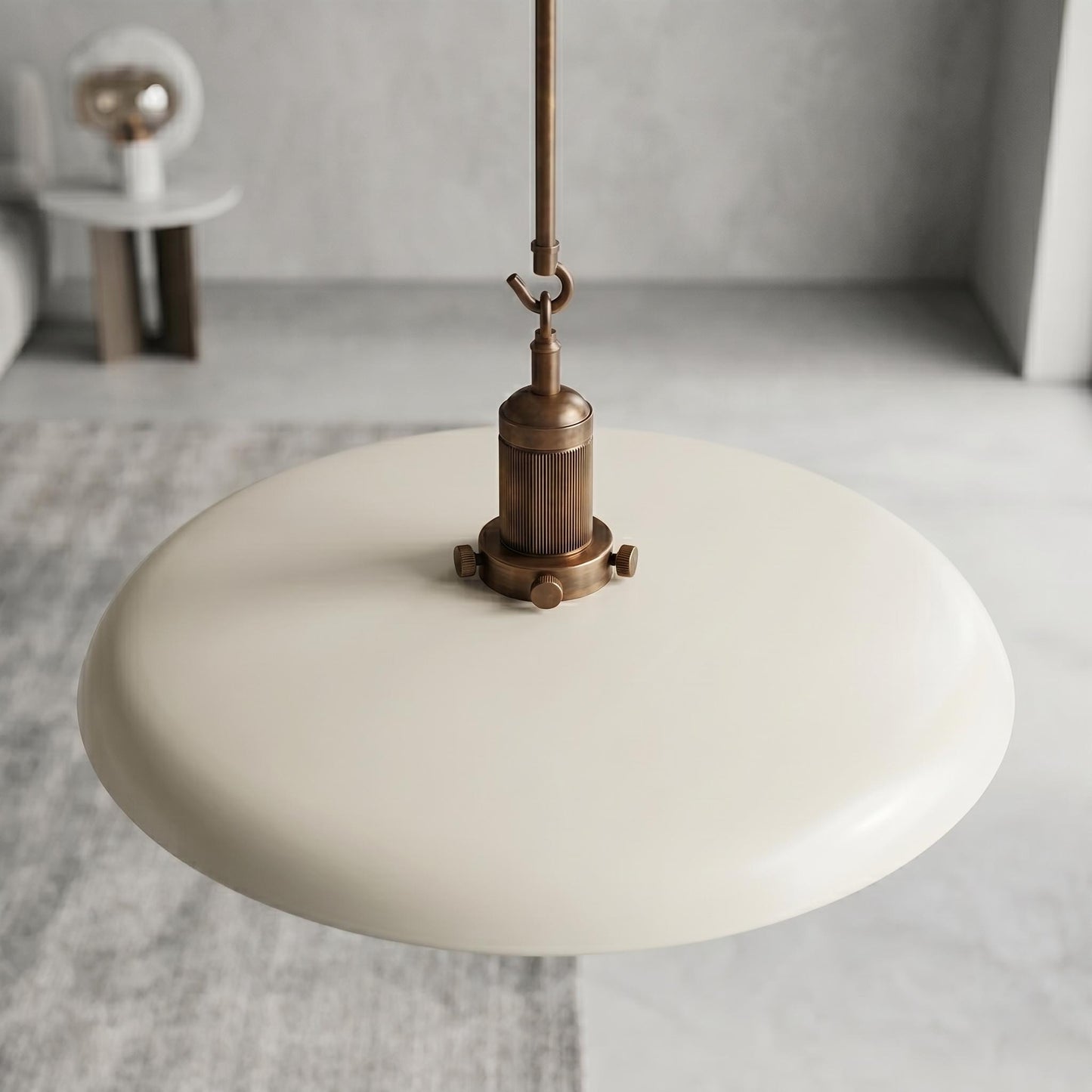 Antique Brass Pendant Light | Mid Century Drop Lamp | Brass Kitchen Island Hanging Light | Modern Dome Ceiling Pendant | Custom Drop Height
