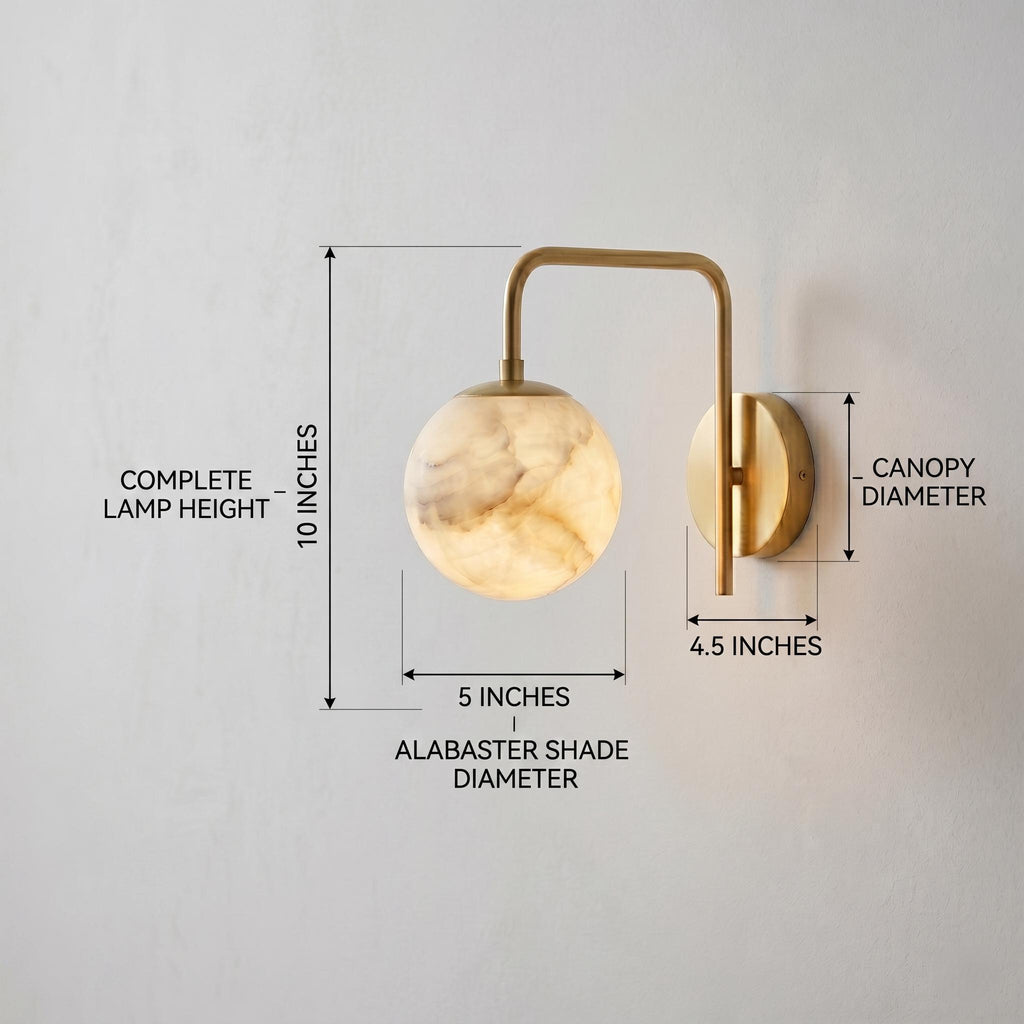 Alabaster Globe Wall Sconce