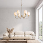 Modern Brass 6-Light Chandelier