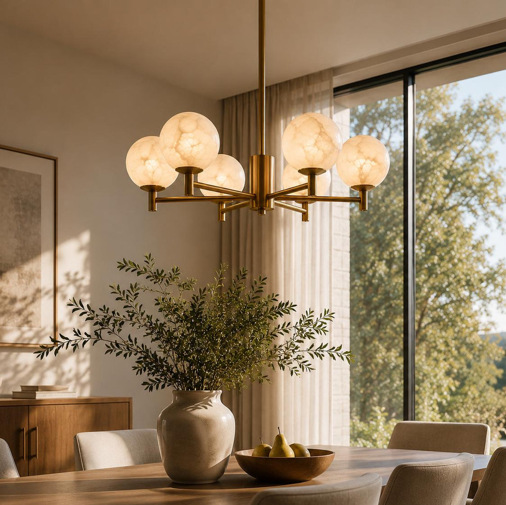 Alabaster Globe Chandelier