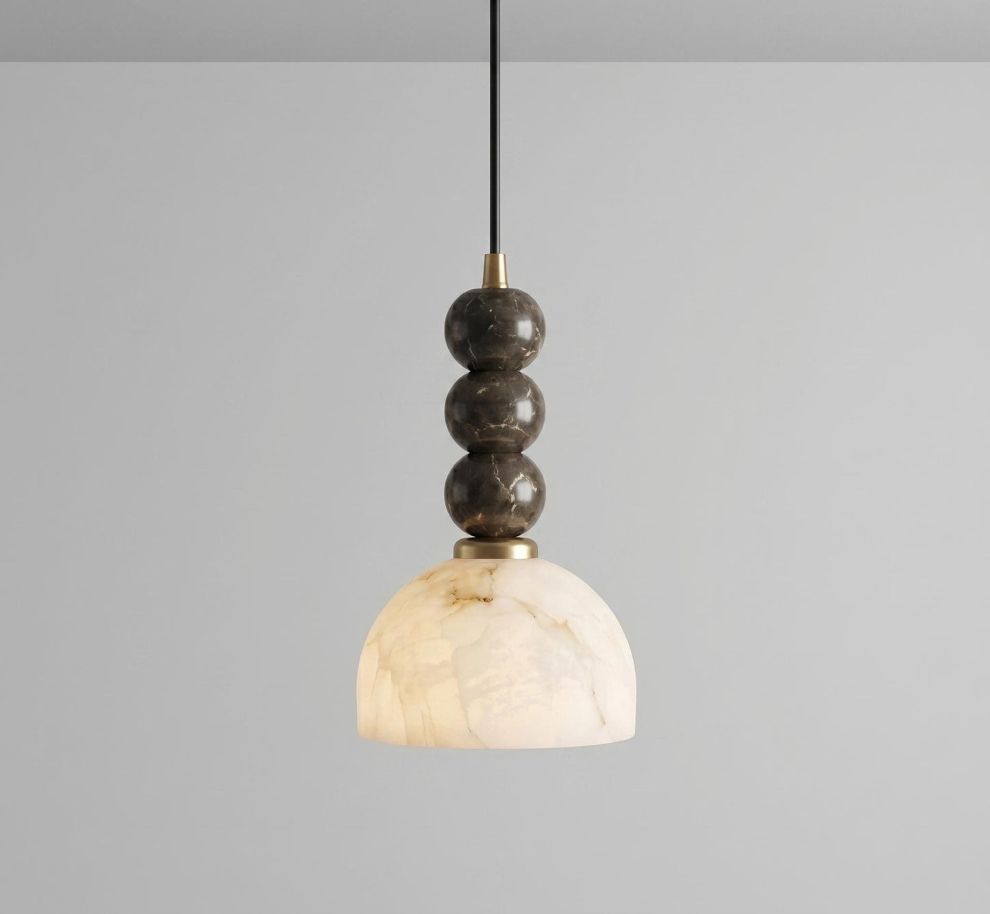 Alabaster Pendant Light, Marble Shade Ceiling Lamp, Brass Pendant Lamp, Modern Stone Hanging Light, Luxury Kitchen Island Lighting