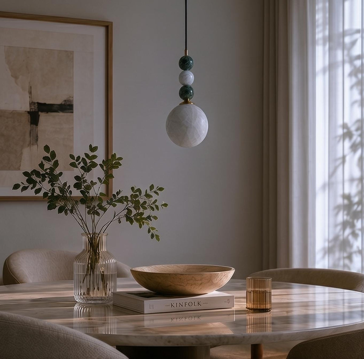 Alabaster Globe Pendant Light
