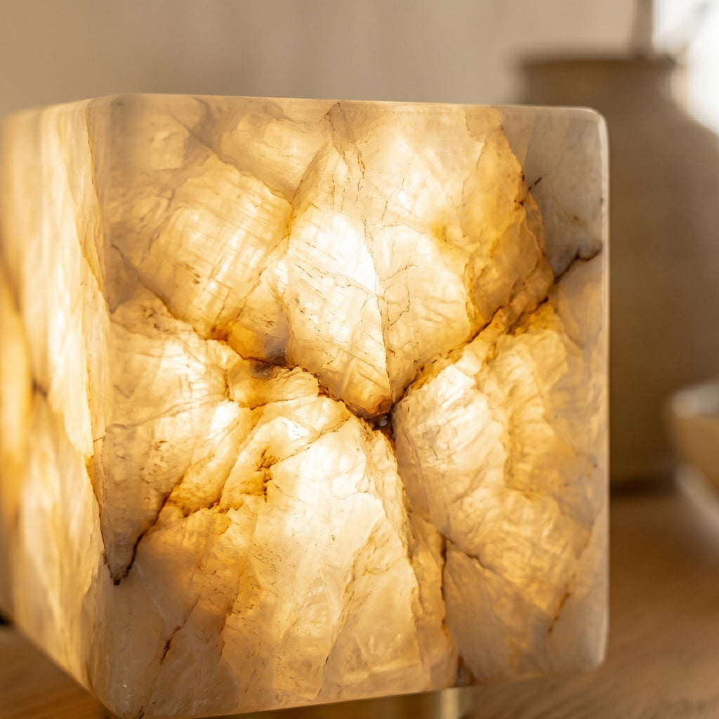 Alabaster Cube Lamp