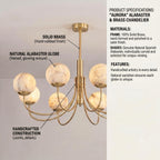 Natural Alabaster Globe Chandelier
