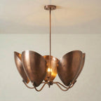 Handcrafted Brass Petal Chandelier