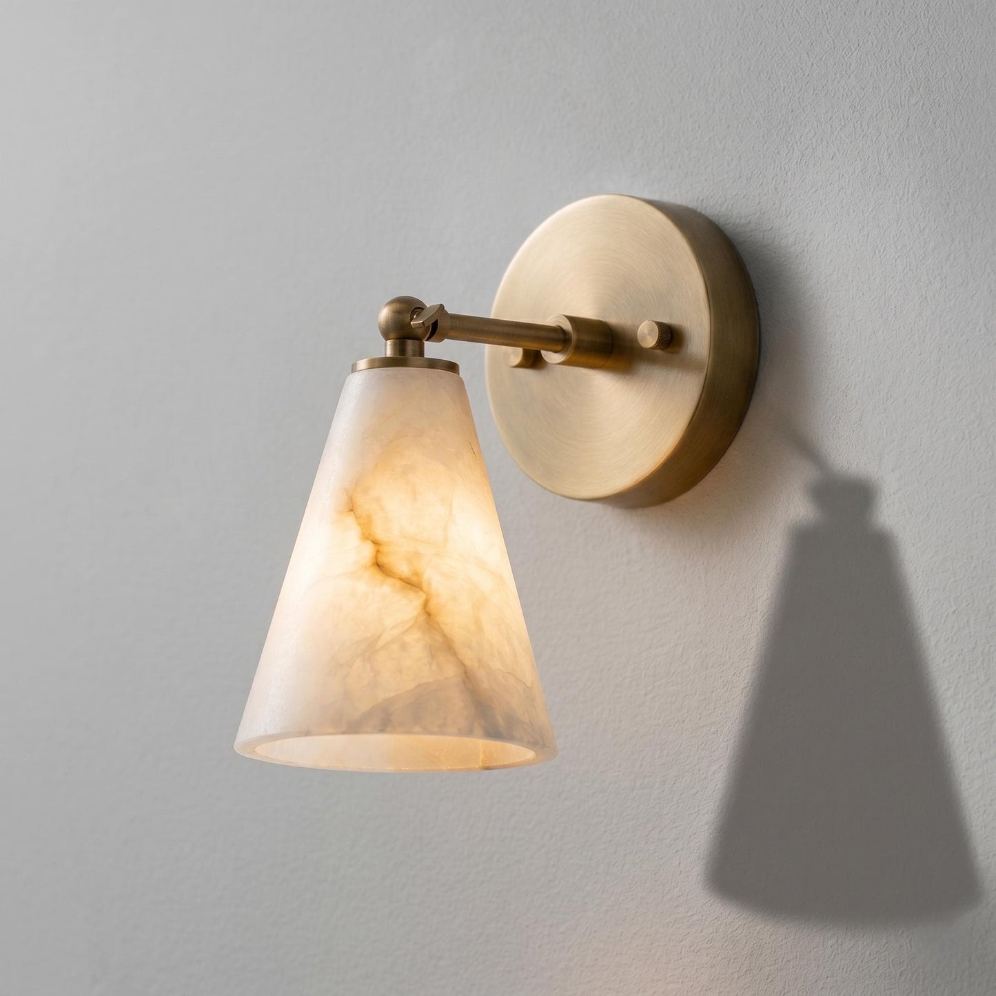 Modern Alabaster Wall Sconce, Brass Wall Light, Luxury Marble Wall Lamp, Bedroom Bedside Sconce, Bathroom Vanity Light, Handmade Lighting