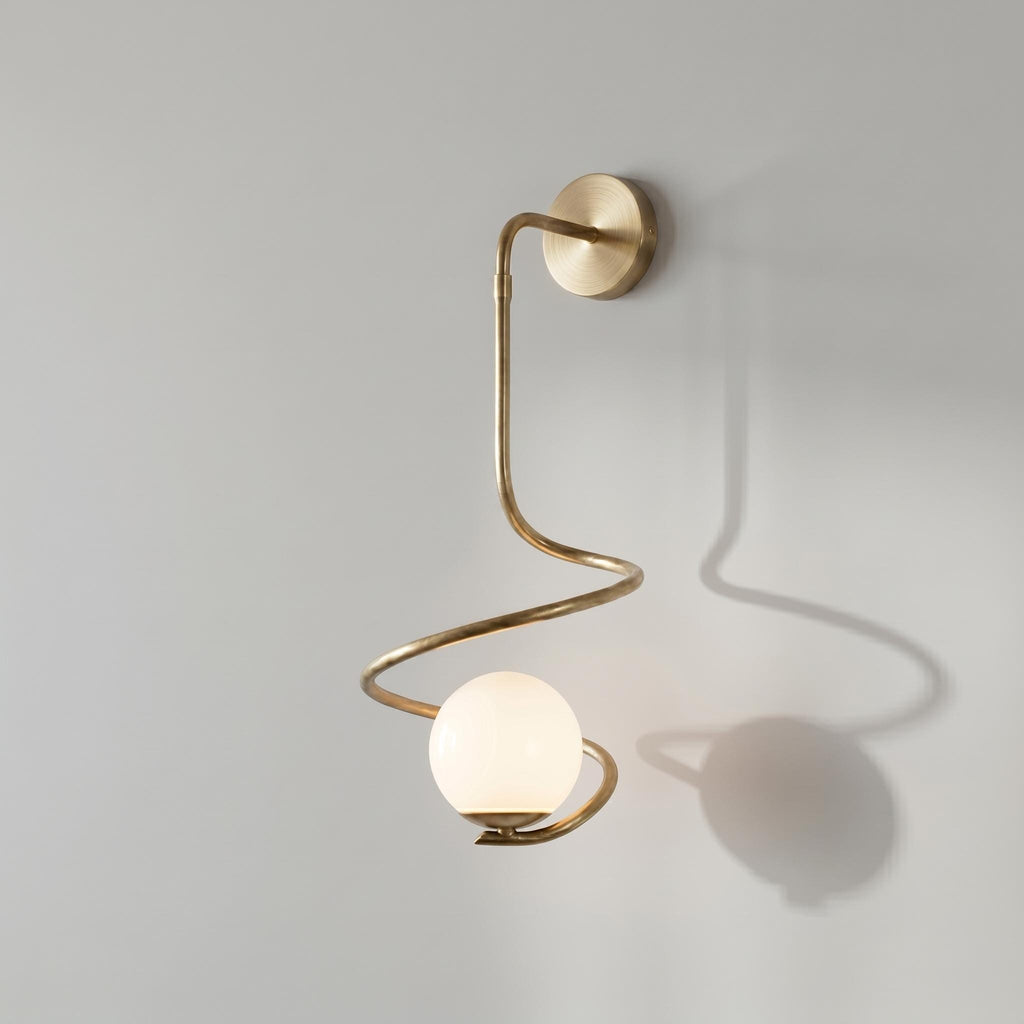 Sculptural Brass Spiral Sconce