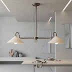 Dual Shade Brass Chandelier