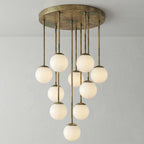 Large Brass Cluster Chandelier