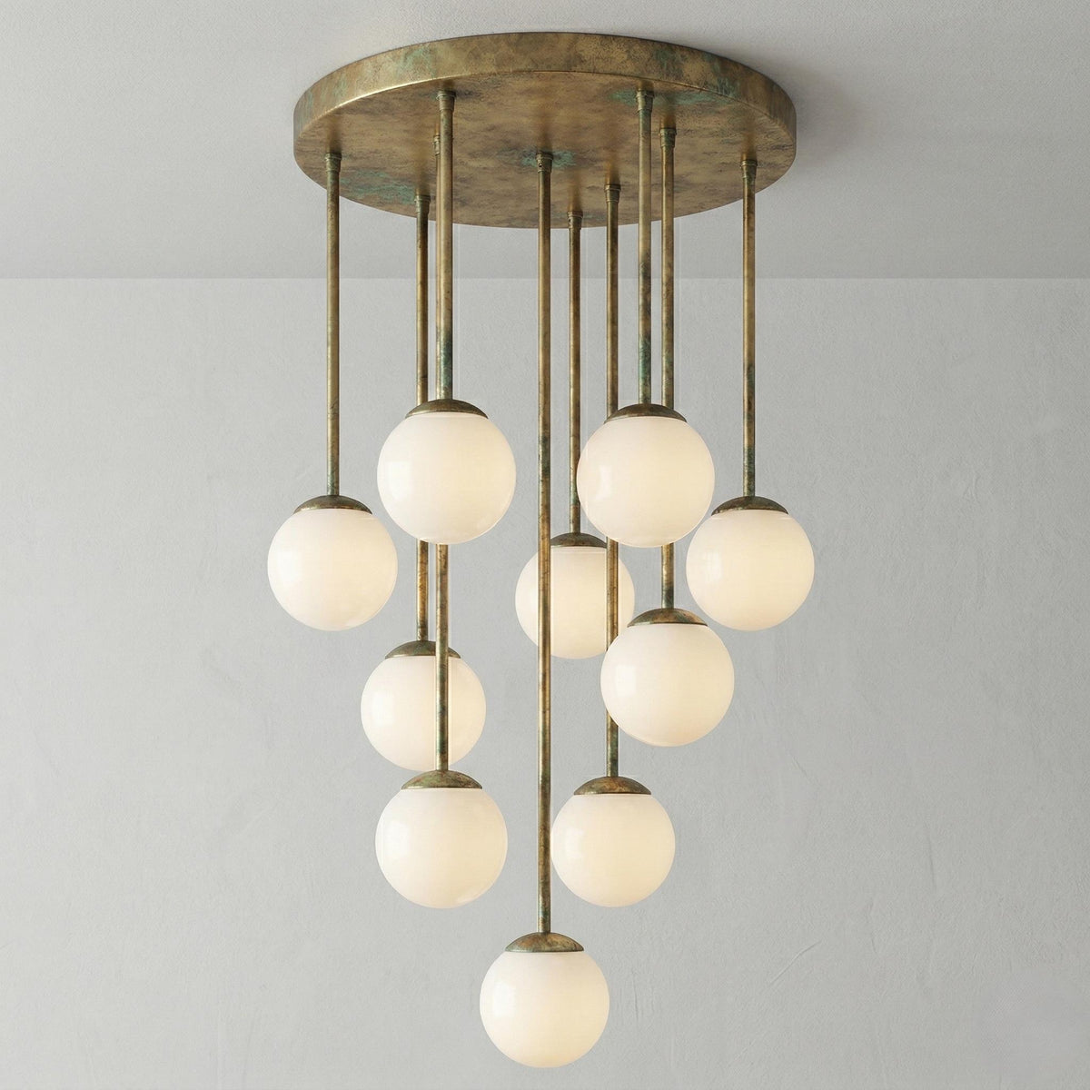 Large Brass Cluster Chandelier