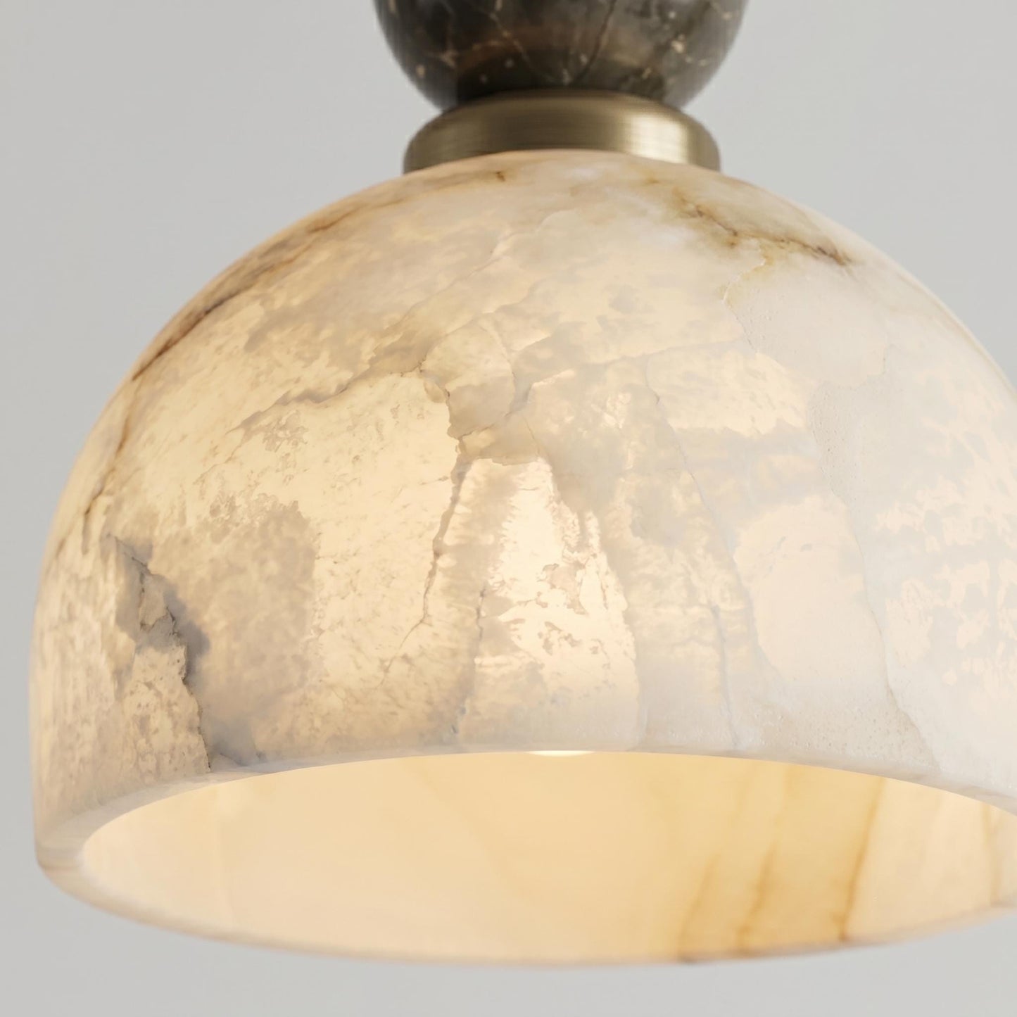Alabaster Pendant Light, Marble Shade Ceiling Lamp, Brass Pendant Lamp, Modern Stone Hanging Light, Luxury Kitchen Island Lighting