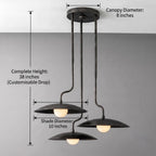 Modern Brass 3 Light Chandelier