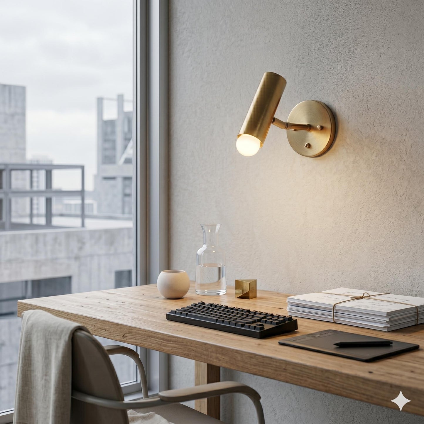 Adjustable Brass Wall Sconce, Modern Brass Spotlight, Bedside Reading Light, Swing Arm Wall Lamp, Directional Wall Light