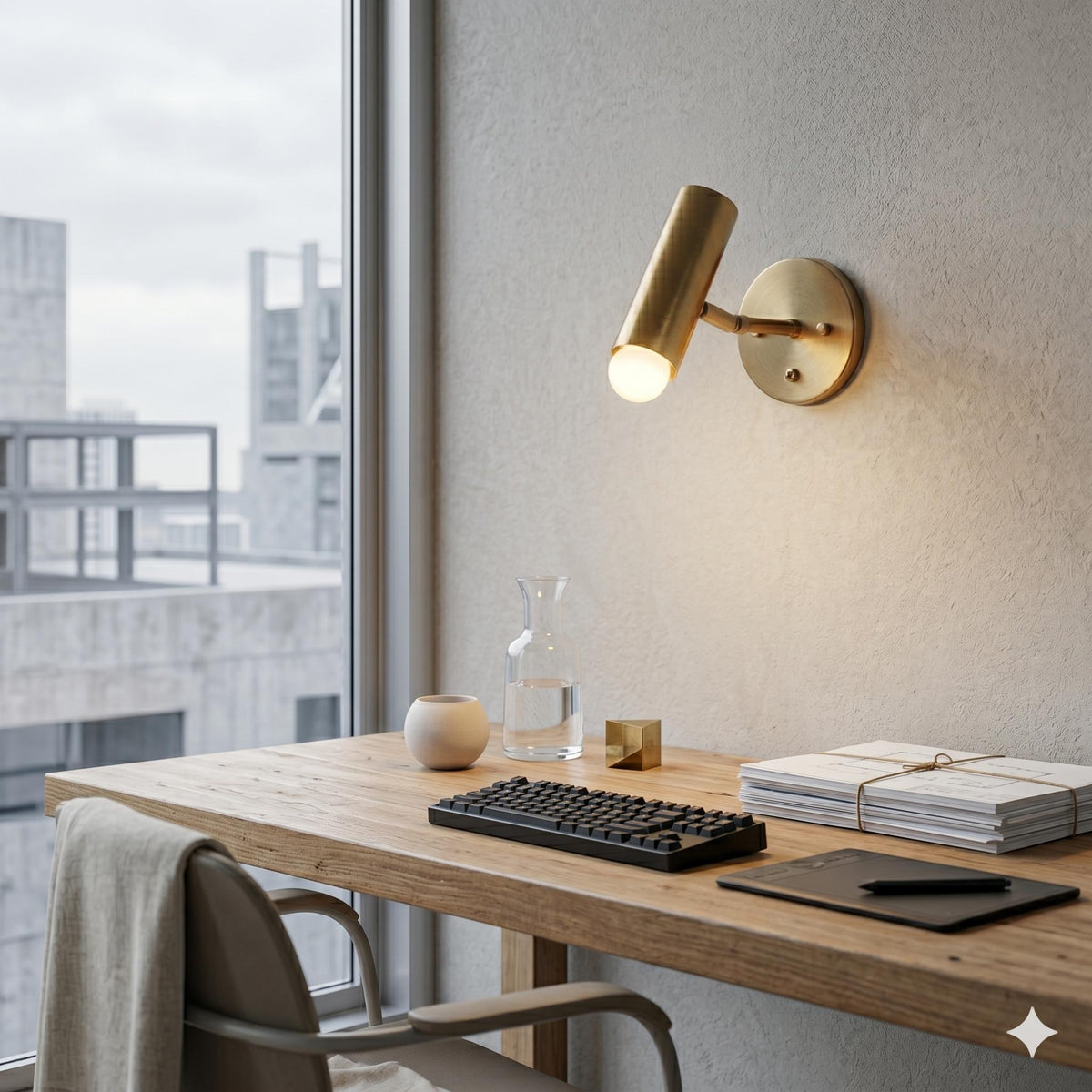 Adjustable Brass Wall Sconce