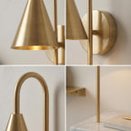 Modern Brass Cone Wall Sconce