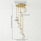 Modern Brass Globe Chandelier
