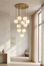 Large Brass Cluster Chandelier