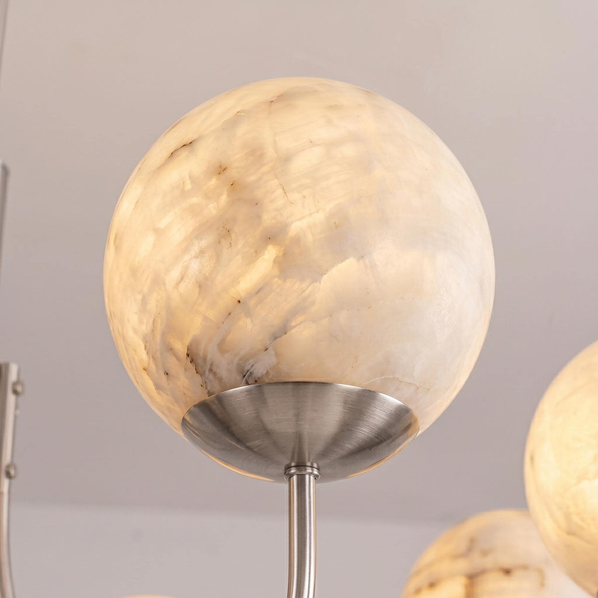 Natural Alabaster Globe Chandelier