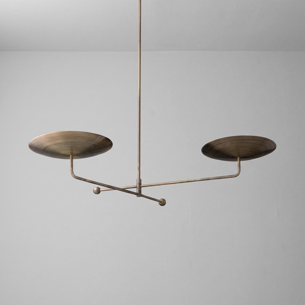 Modern Brass Swing Arm Chandelier
