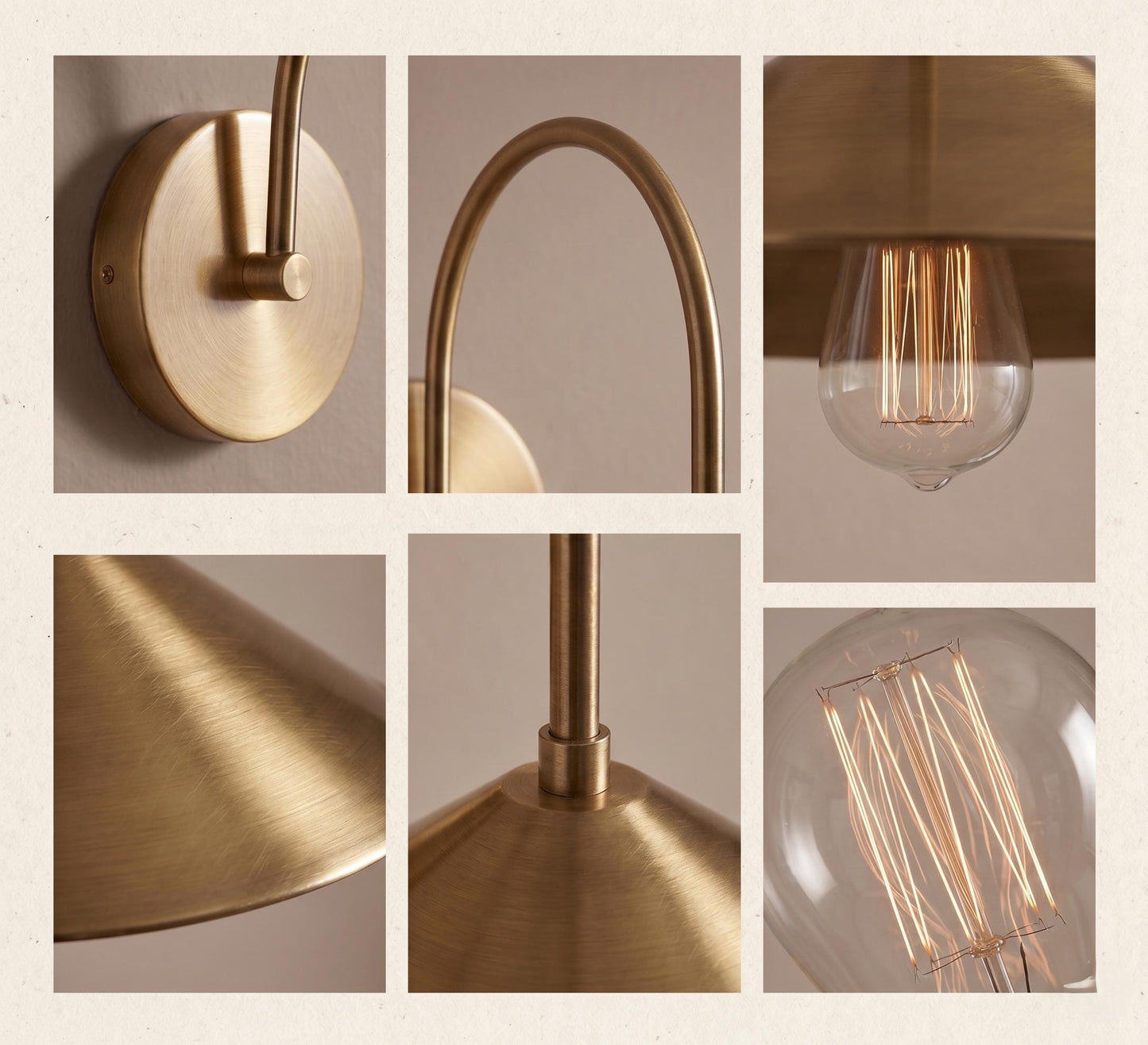 Modern Brass Dome Wall Sconce – 12 Mid Century Industrial Lamp – Kitchen Bedside Lighting Fixture