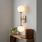 Minimal Brass Double Globe Sconce
