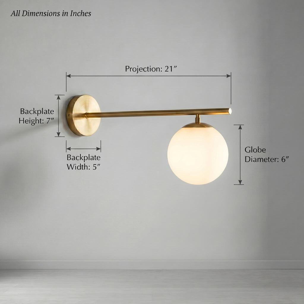 Brass Globe Wall Light
