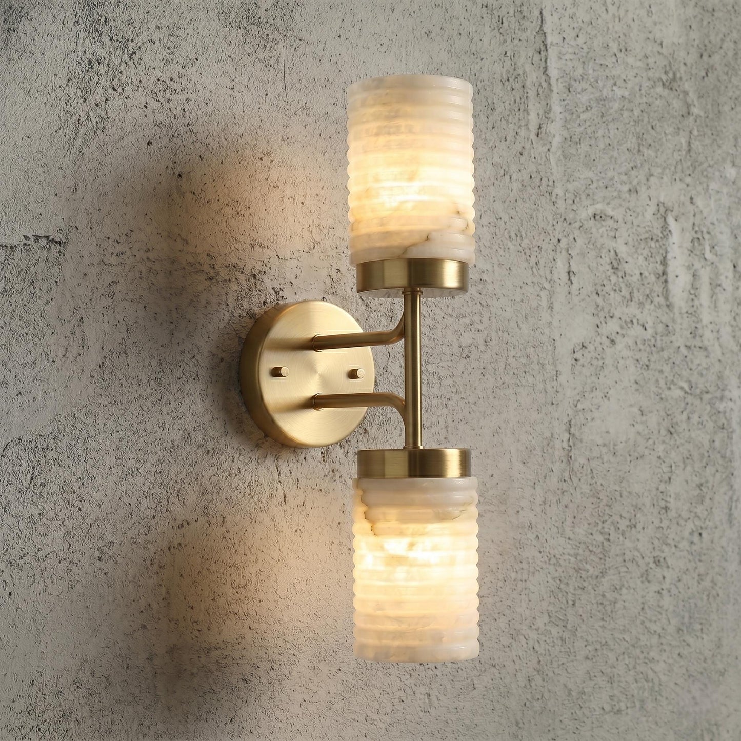 Luxury Alabaster Wall Sconce, Double Brass Wall Light, Luxury Bathroom Vanity Light, Modern Stone Sconce, Custom Finish