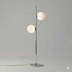 Modern Brass Double Globe Floor Lamp