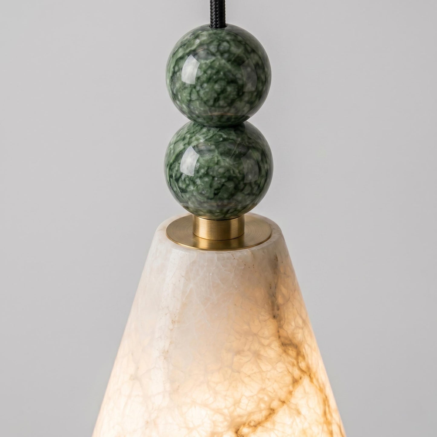 Natural Alabaster Pendant Light, Brass Hanging Lamp, Stone Beaded Pendant, Luxury Kitchen Island Lighting, Custom Fixture