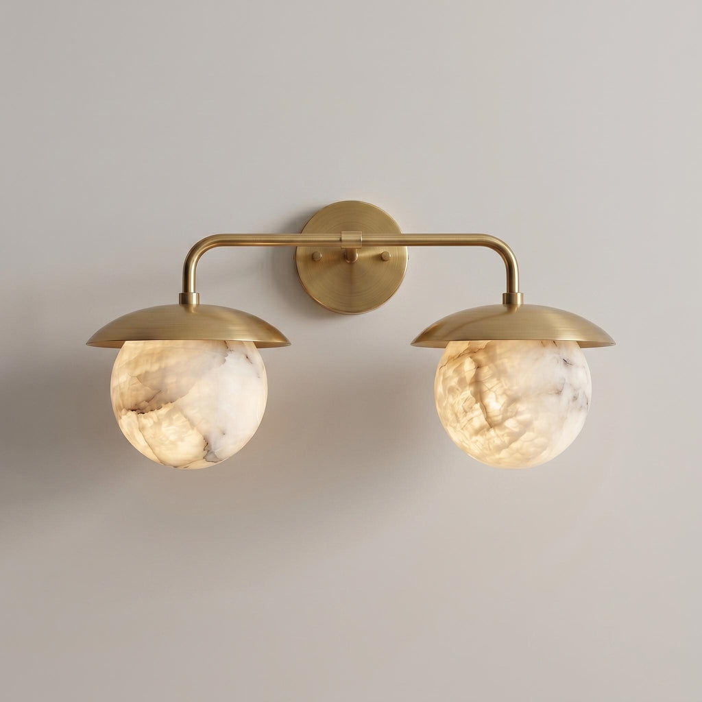 Double Alabaster Globe Wall Sconce