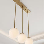 3 Globe Brass Pendant Light