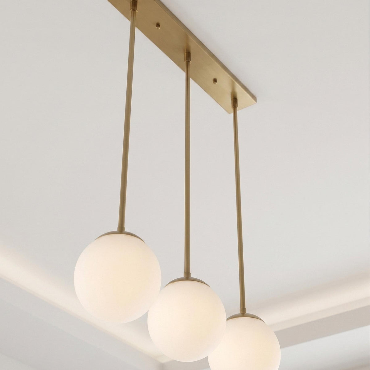 3 Globe Brass Pendant Light