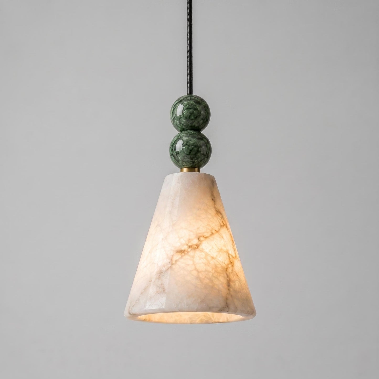 Natural Alabaster Pendant Light, Brass Hanging Lamp, Stone Beaded Pendant, Luxury Kitchen Island Lighting, Custom Fixture