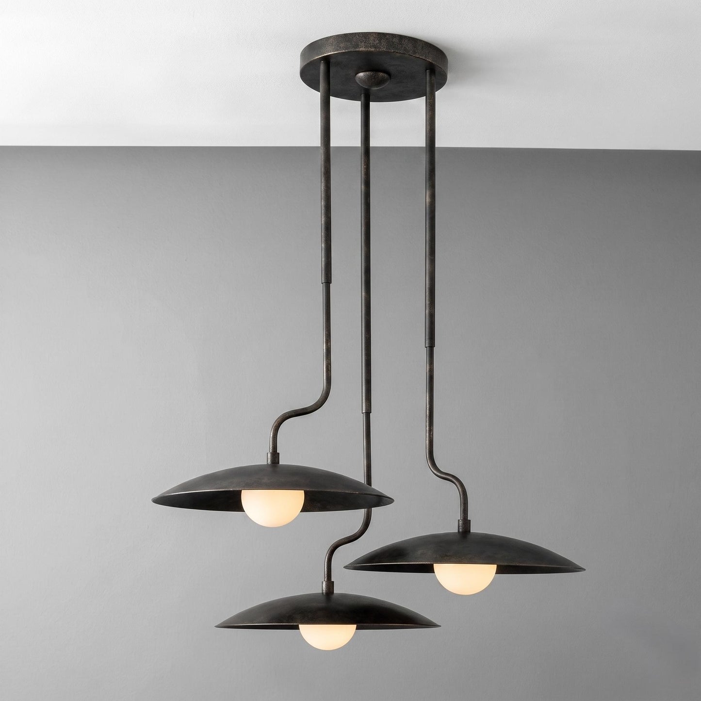 Modern Brass 3 Light Chandelier, Cluster Pendant Light, Mid Century Ceiling Light, Handmade Brass Lighting for Dining Room Kitchen