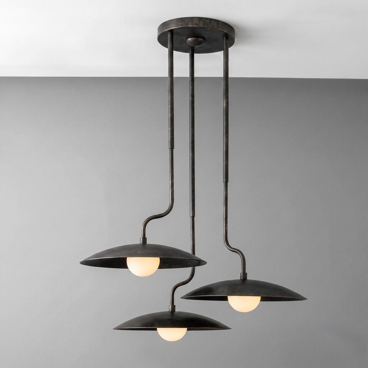 Modern Brass 3 Light Chandelier