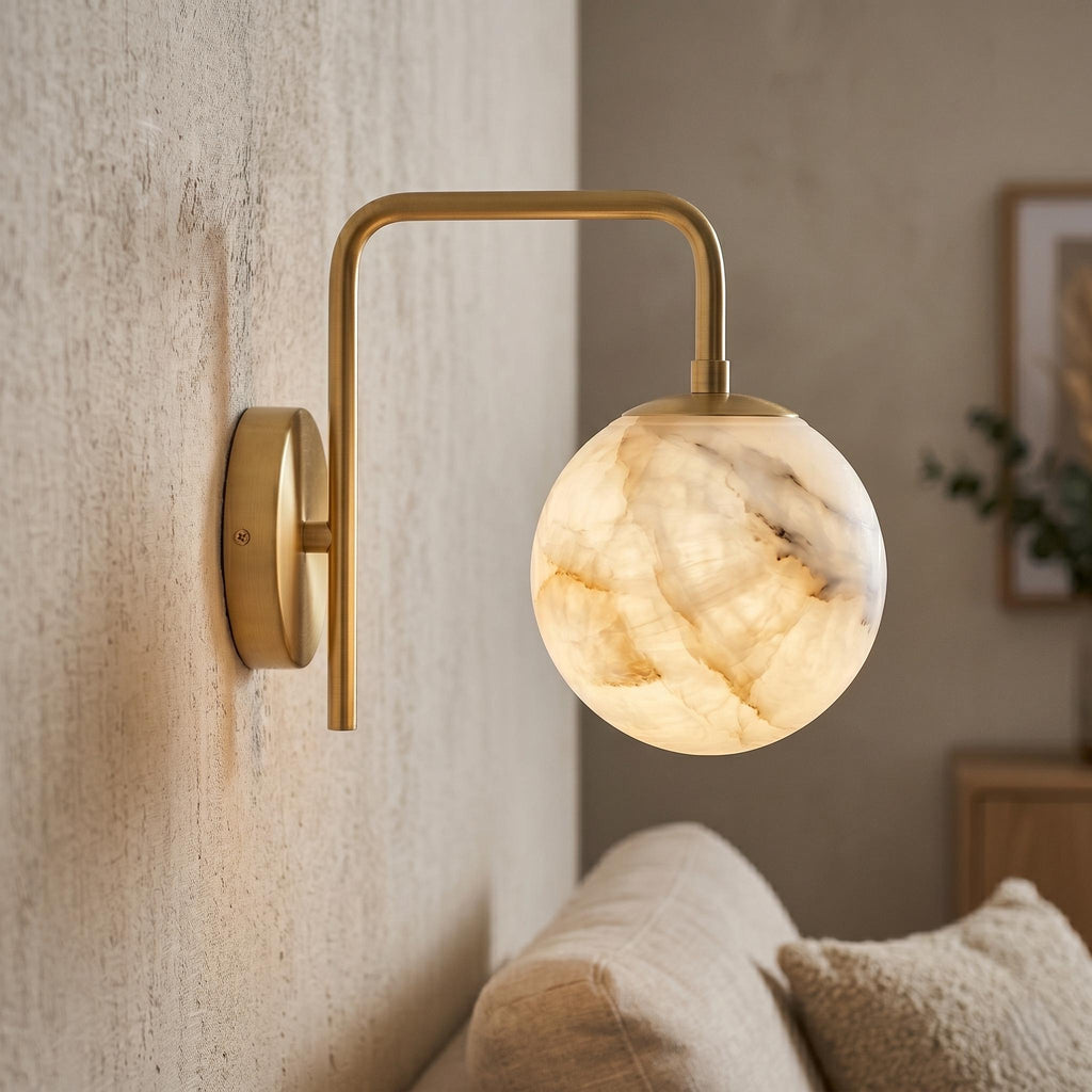 Alabaster Globe Wall Sconce